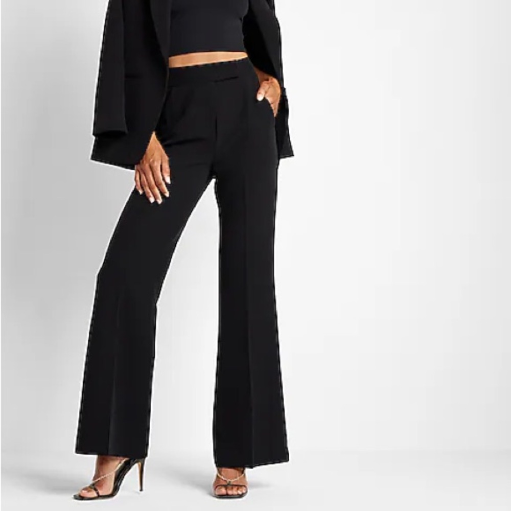 Express Black High-Rise Flare Pants